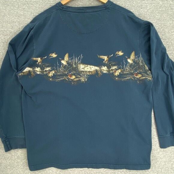 North River Shirt Mens Extra Large Blue Duck Hunting All Around Long Sleeve Dog - Picture 7 of 10